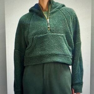 LULULEMON Scuba oversized half-zip fleece sherpa hoodie Dark Forest  XS/S